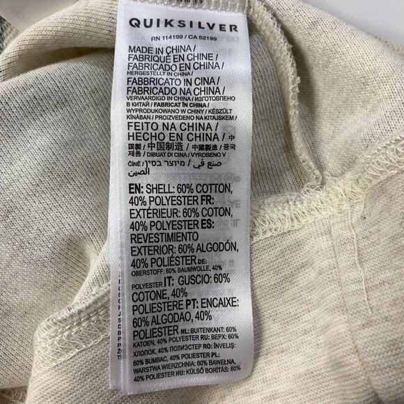 Quiksilver Sweatshirt Boys Youth XL Extra Large Cream Textured Hooded Striped - Picture 11 of 15